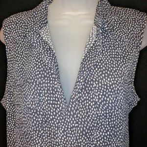 THE LOFT BLACK & WHITE SPECKED SLEEVELESS TANK TOP